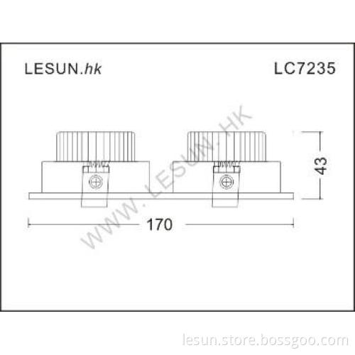 LC7235 Brightness,2*3*1W High Power LED Ceiling Spot Light